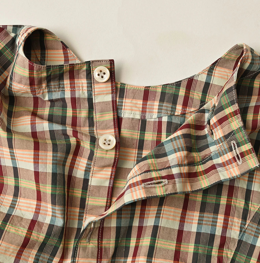 Broad Madras Check Wrap Dress