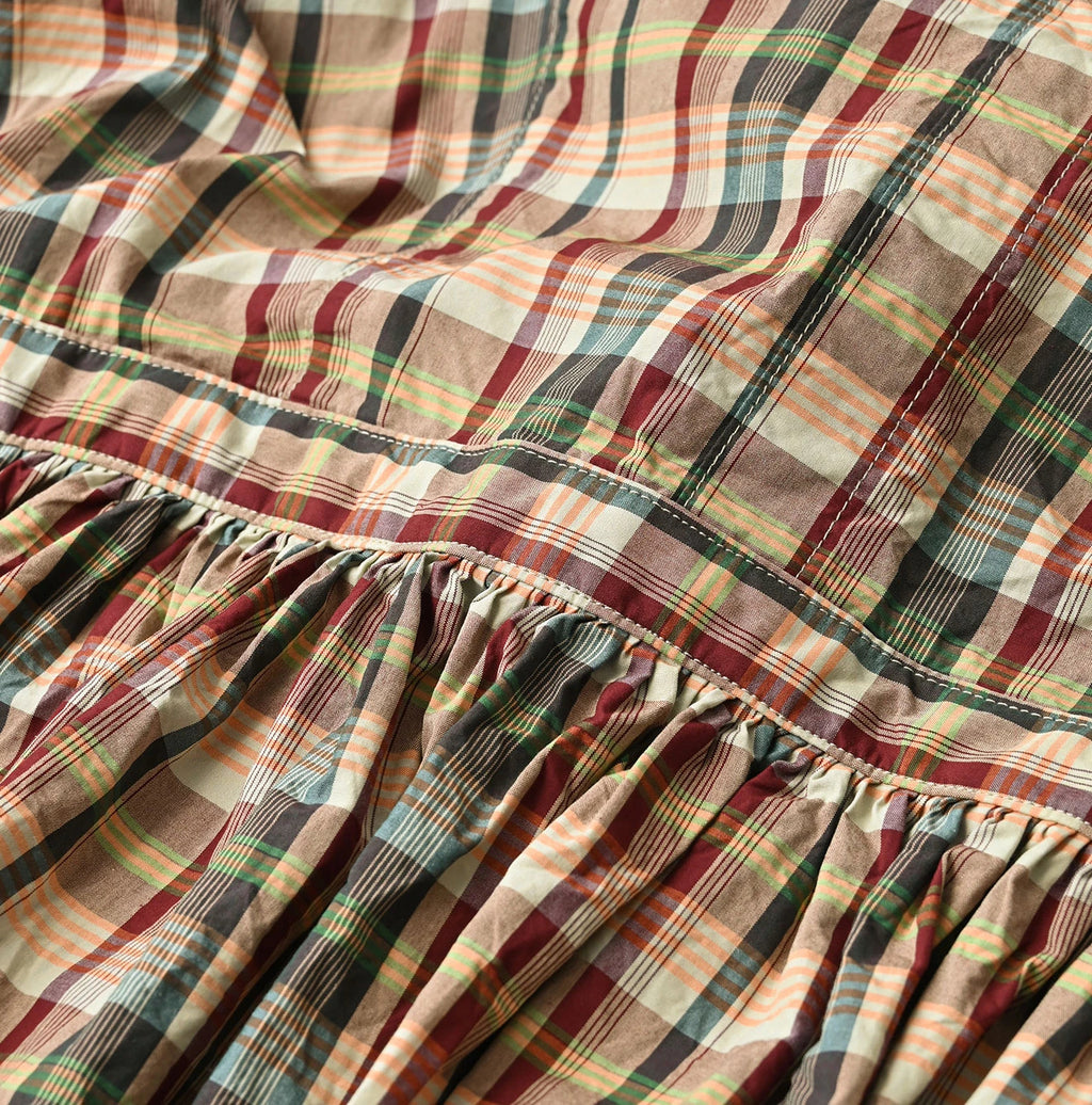 Broad Madras Check Wrap Dress