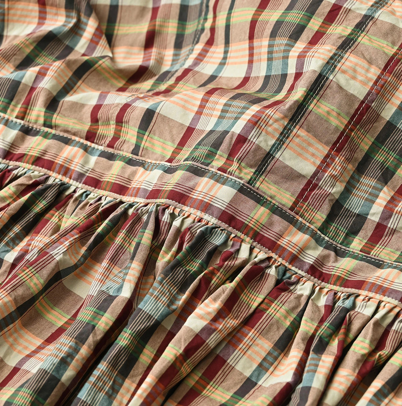 Broad Madras Check Wrap Dress
