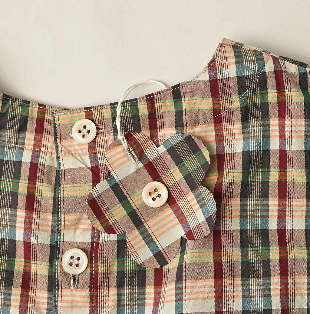 Broad Madras Check Wrap Dress