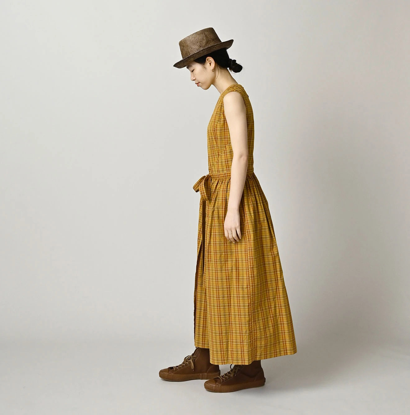 Broad Madras Check Wrap Dress