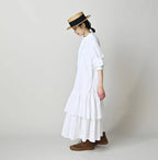 Broadcloth Tiered Shirt Dress