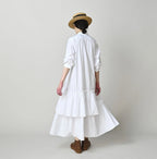 Broadcloth Tiered Shirt Dress