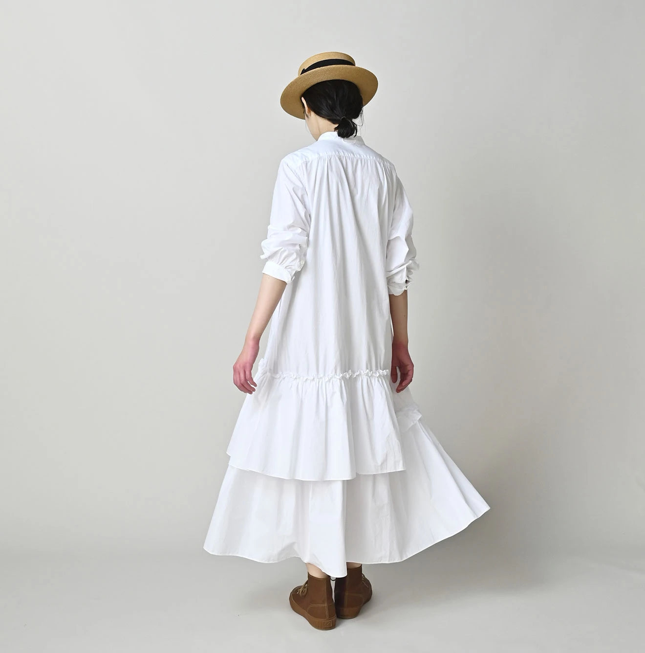 Broadcloth Tiered Shirt Dress