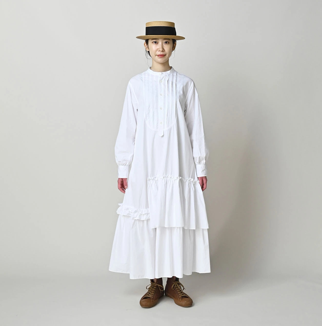 Broadcloth Tiered Shirt Dress