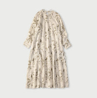 Linen Breezy Campanula Print Pintuck Dress