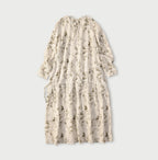 Linen Breezy Campanula Print Pintuck Dress