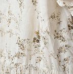 Linen Breezy Campanula Print Pintuck Dress