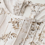 Linen Breezy Campanula Print Pintuck Dress