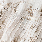 Linen Breezy Campanula Print Pintuck Dress