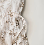 Linen Breezy Campanula Print Pintuck Dress