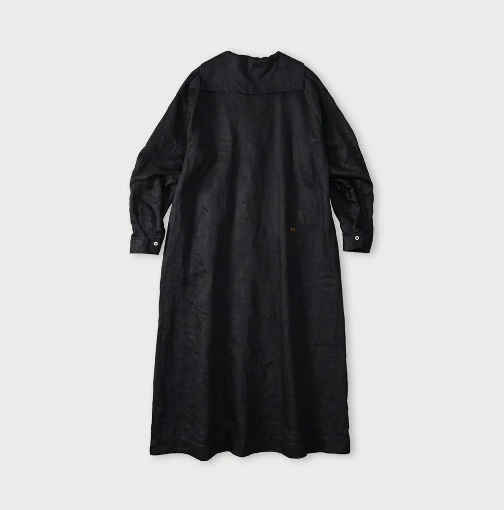 Indigo Linen Sateen Sailor Dress