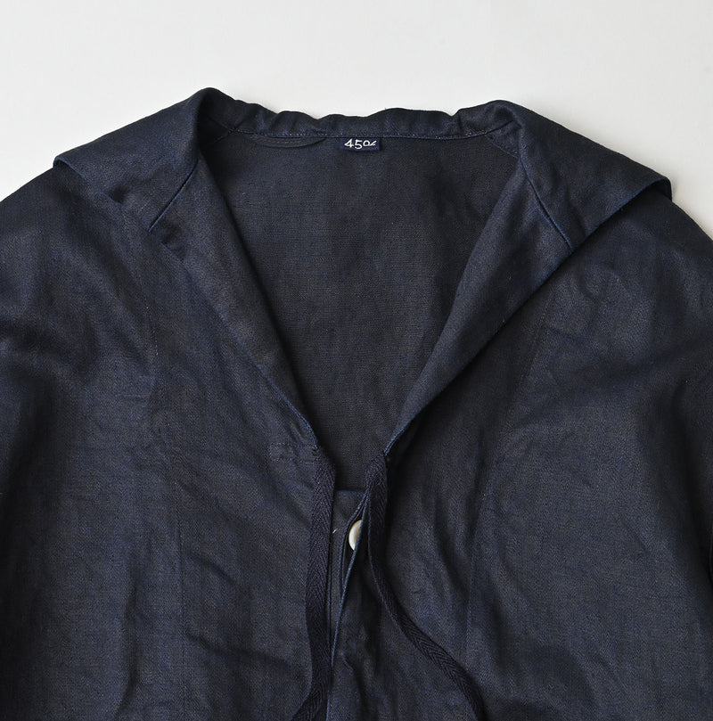 Indigo Linen Sateen Sailor Dress
