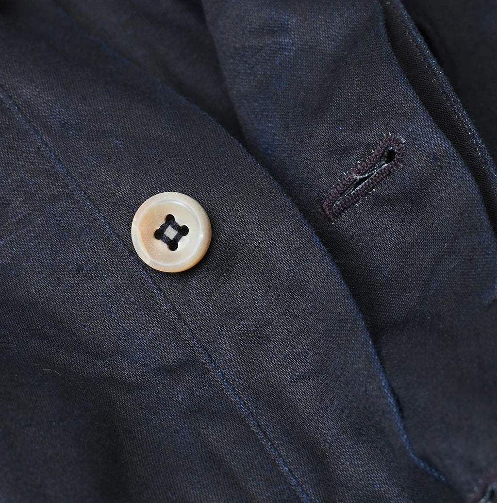 Indigo Linen Sateen Sailor Dress