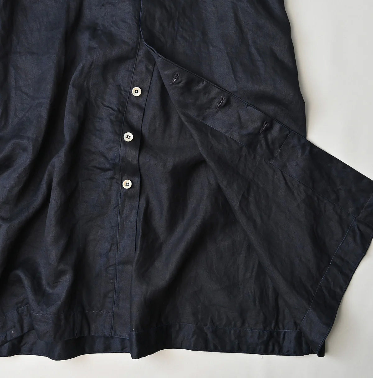 Indigo Linen Sateen Sailor Dress