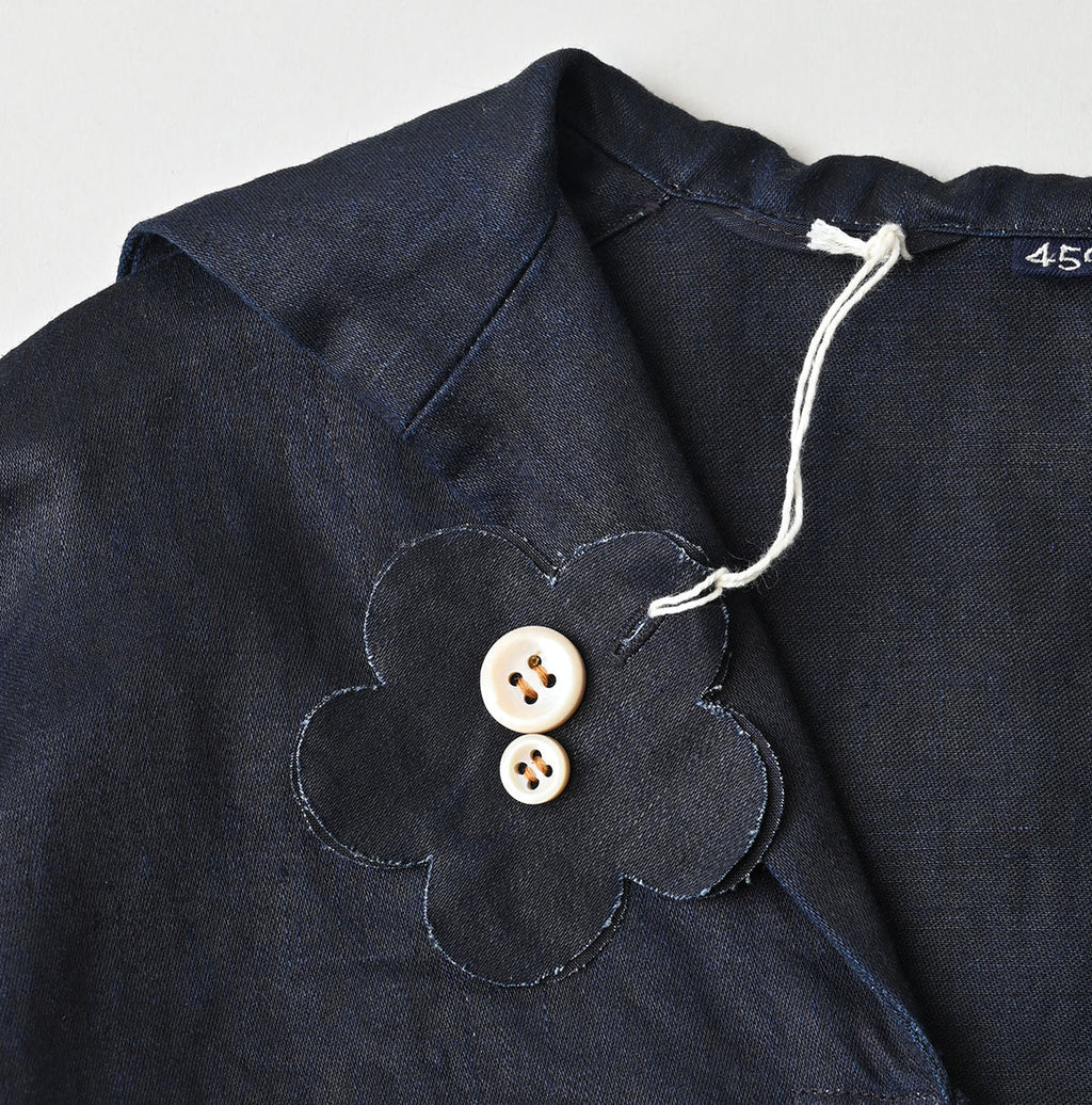 Indigo Linen Sateen Sailor Dress
