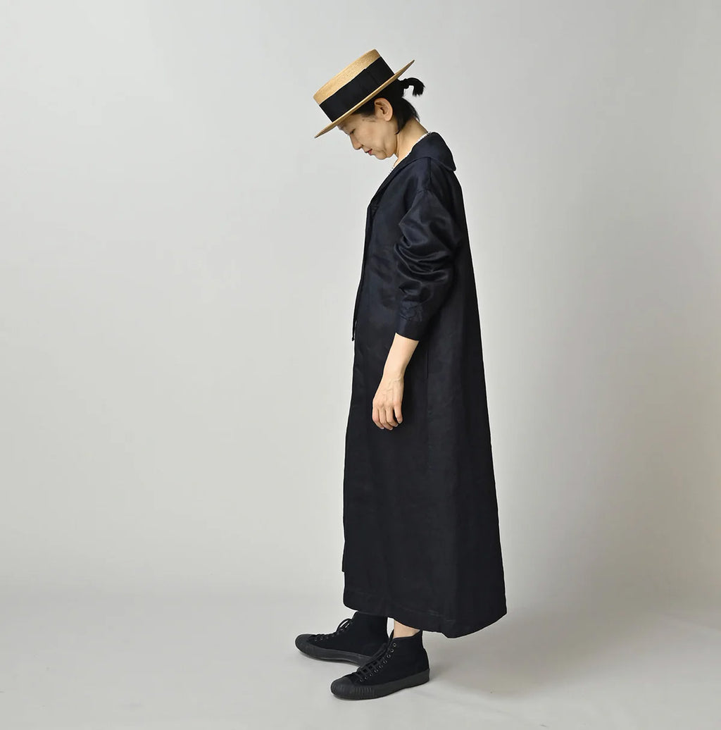 Indigo Linen Sateen Sailor Dress