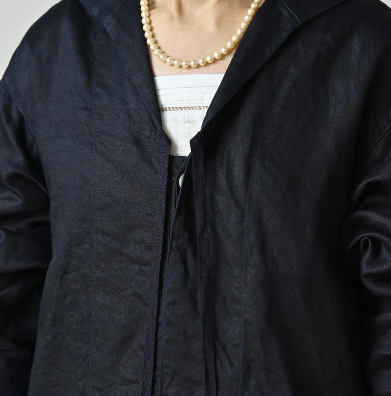 Indigo Linen Sateen Sailor Dress