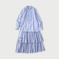 Broadcloth Mix Tiered Shirt Dress