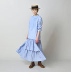 Broadcloth Mix Tiered Shirt Dress