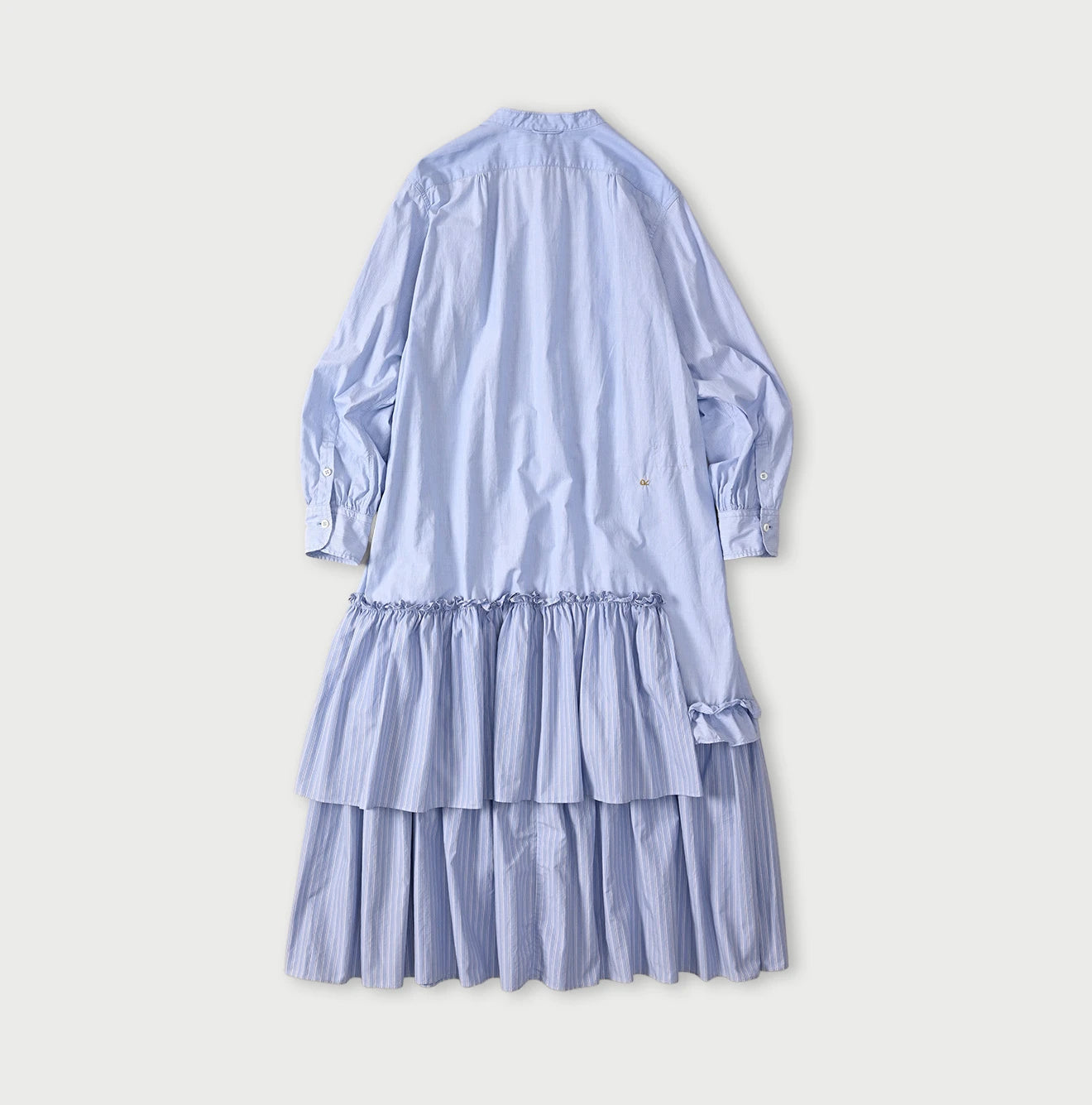 Broadcloth Mix Tiered Shirt Dress
