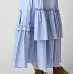 Broadcloth Mix Tiered Shirt Dress