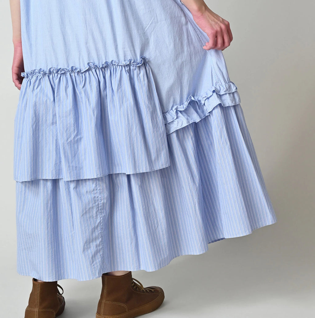 Broadcloth Mix Tiered Shirt Dress