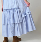 Broadcloth Mix Tiered Shirt Dress