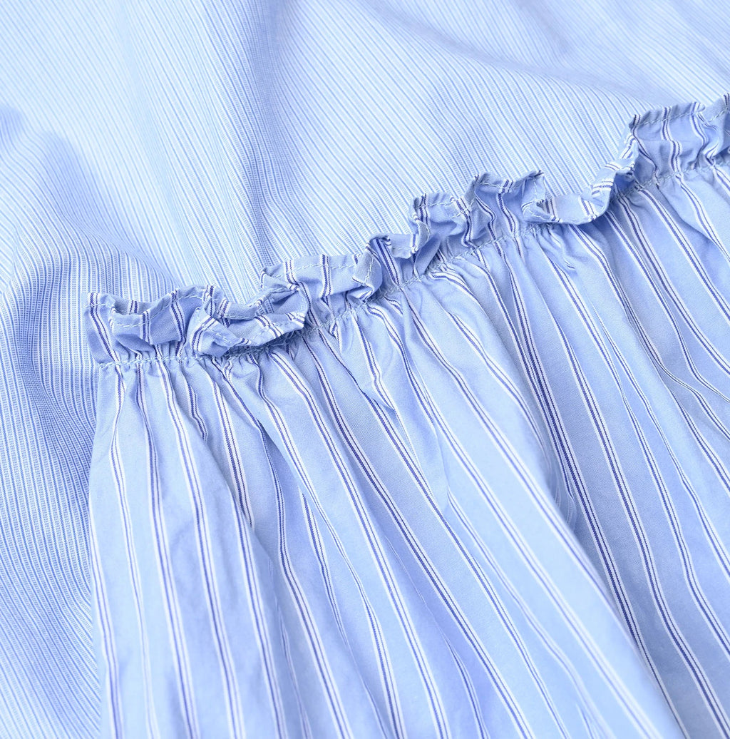 Broadcloth Mix Tiered Shirt Dress