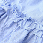 Broadcloth Mix Tiered Shirt Dress