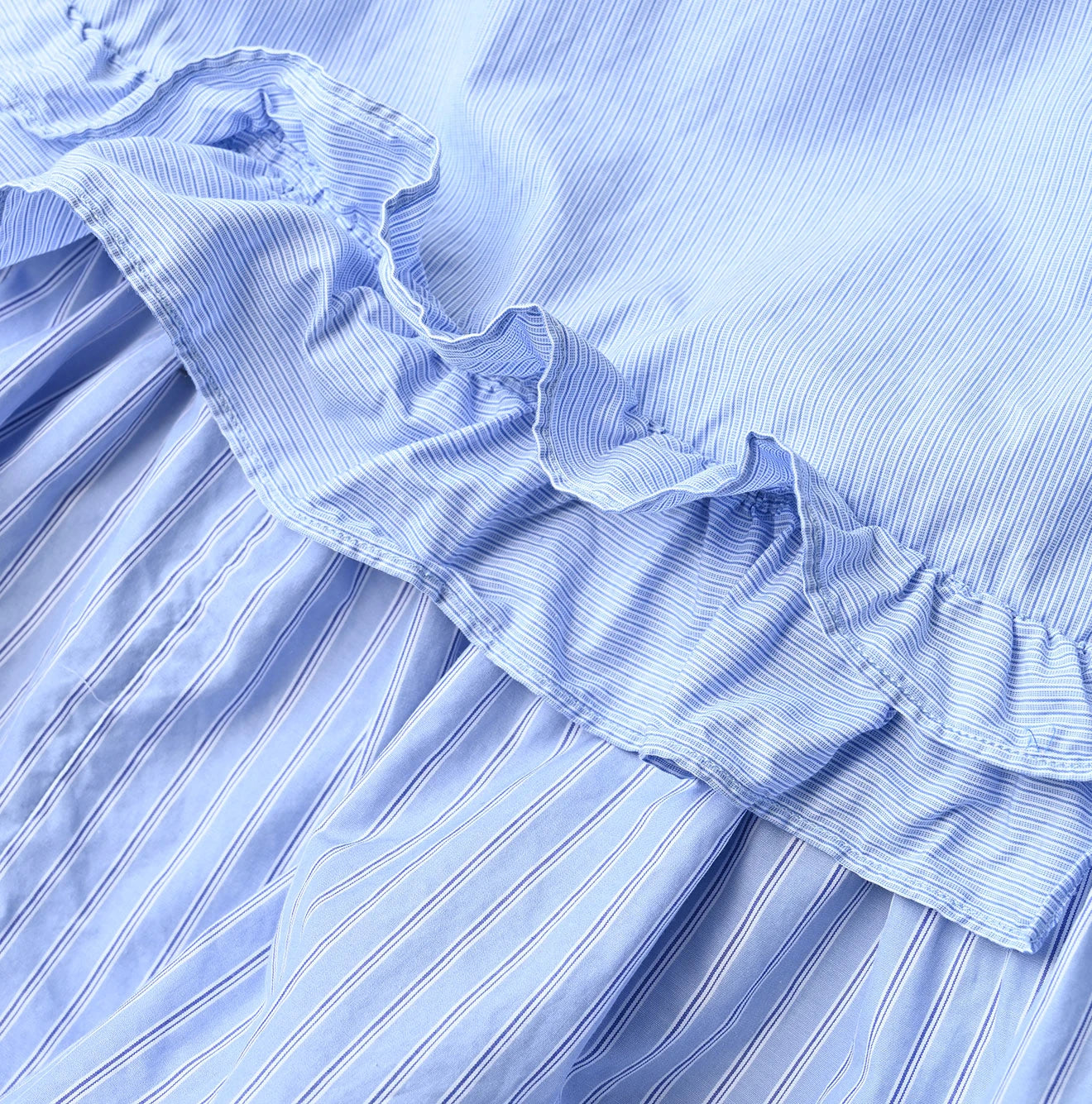 Broadcloth Mix Tiered Shirt Dress