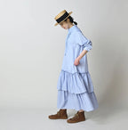 Broadcloth Mix Tiered Shirt Dress