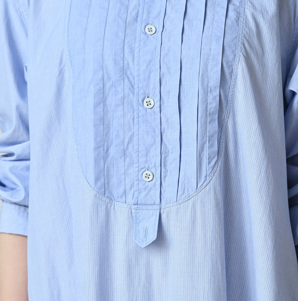 Broadcloth Mix Tiered Shirt Dress
