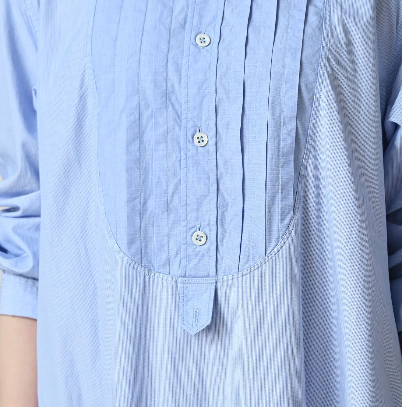 Broadcloth Mix Tiered Shirt Dress