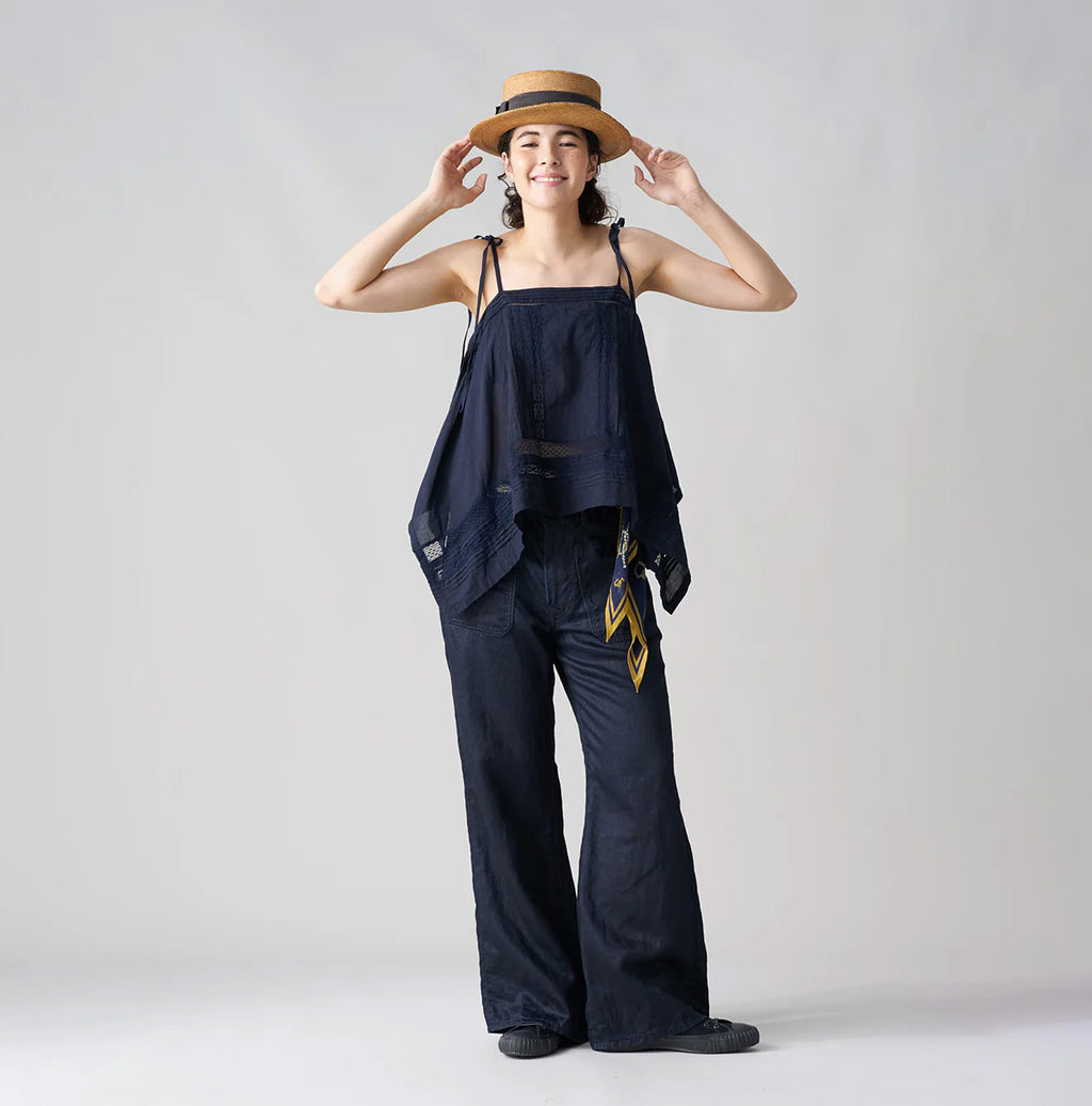 Indigo Linen Sateen Hippie Bachihime