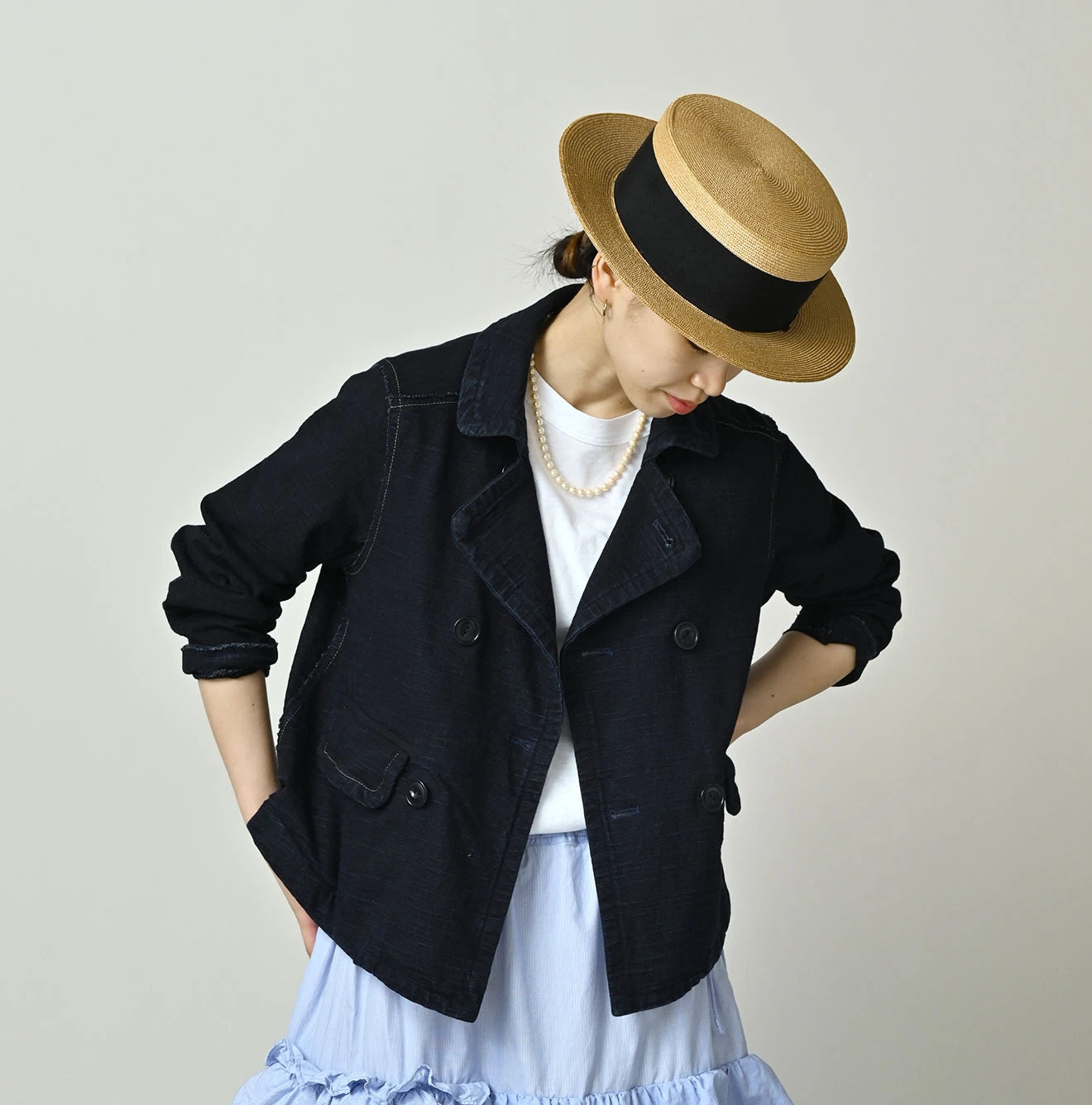 Indigo Dekoboko Tenjiku Annie Double Jacket
