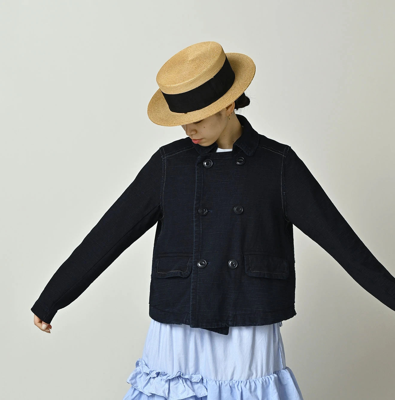 Indigo Dekoboko Tenjiku Annie Double Jacket