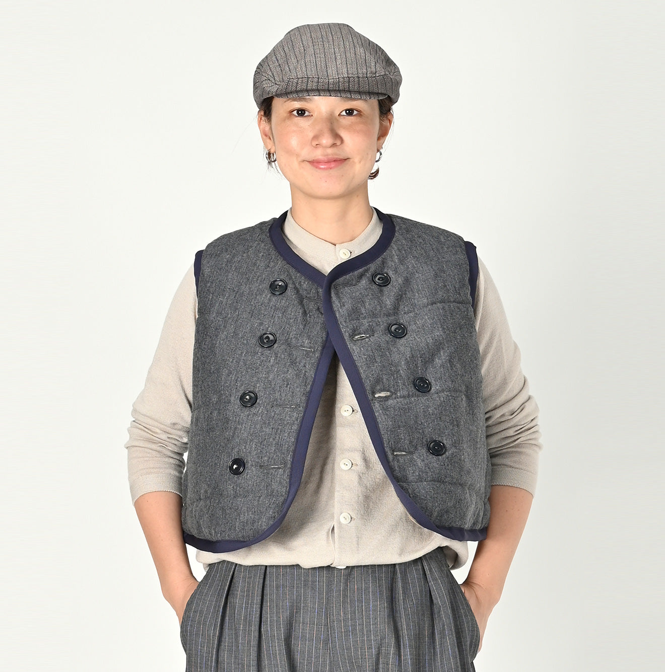 Jersey Furano Reversible Quilt Vest Female Model