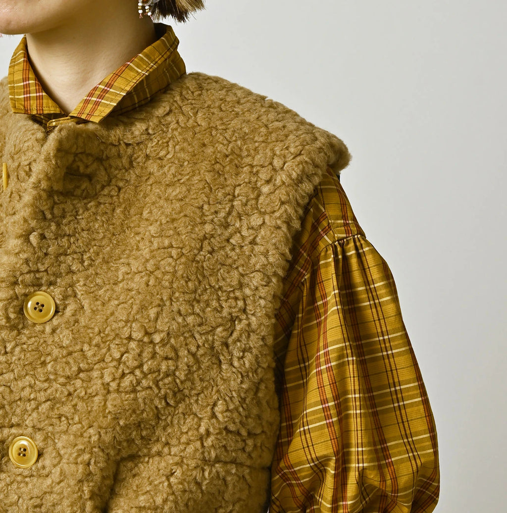 Wool Boa x Nylon Vest
