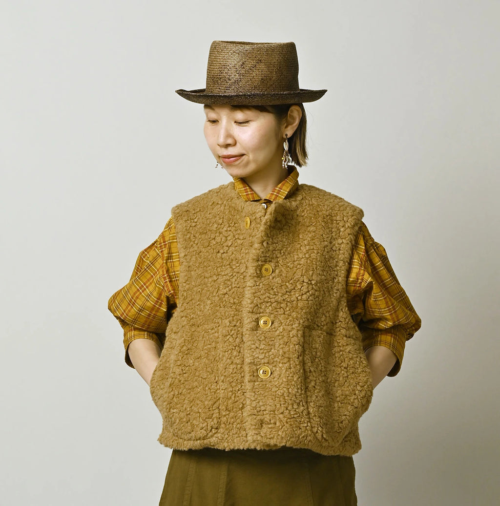 Wool Boa x Nylon Vest