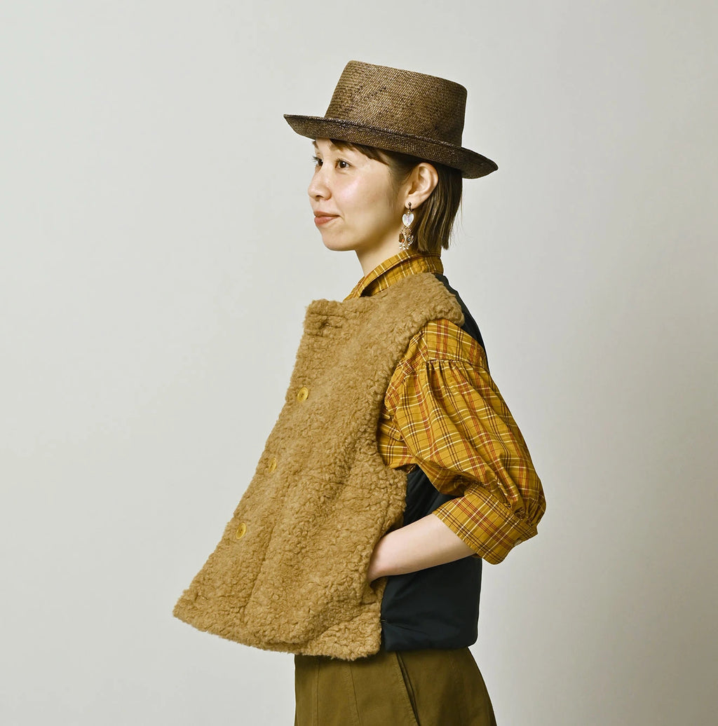 Wool Boa x Nylon Vest