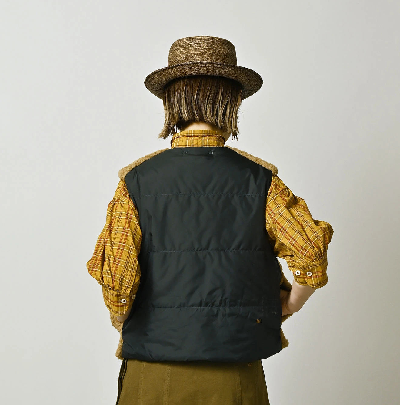 Wool Boa x Nylon Vest