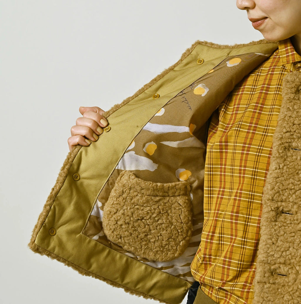 Wool Boa x Nylon Vest
