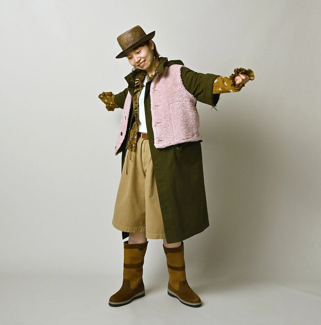 Wool Boa x Nylon Vest