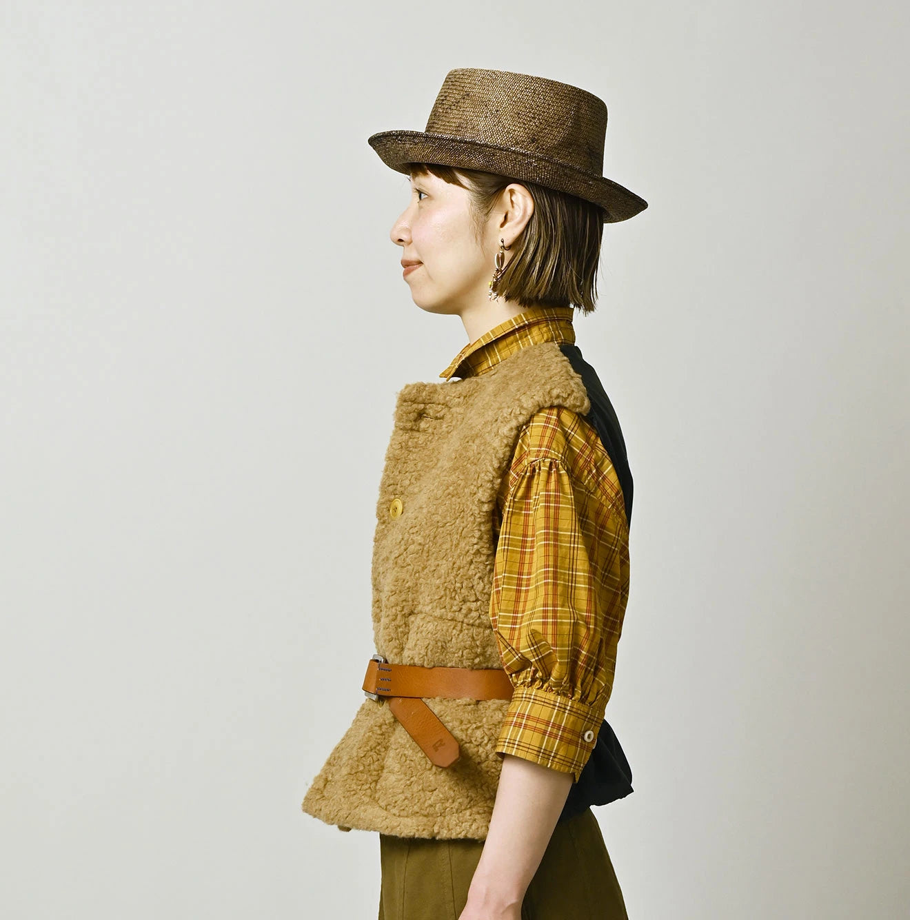 Wool Boa x Nylon Vest