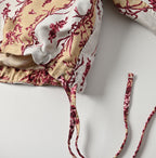 Chandelier Flower Print Puff Bridge Blouse Detail