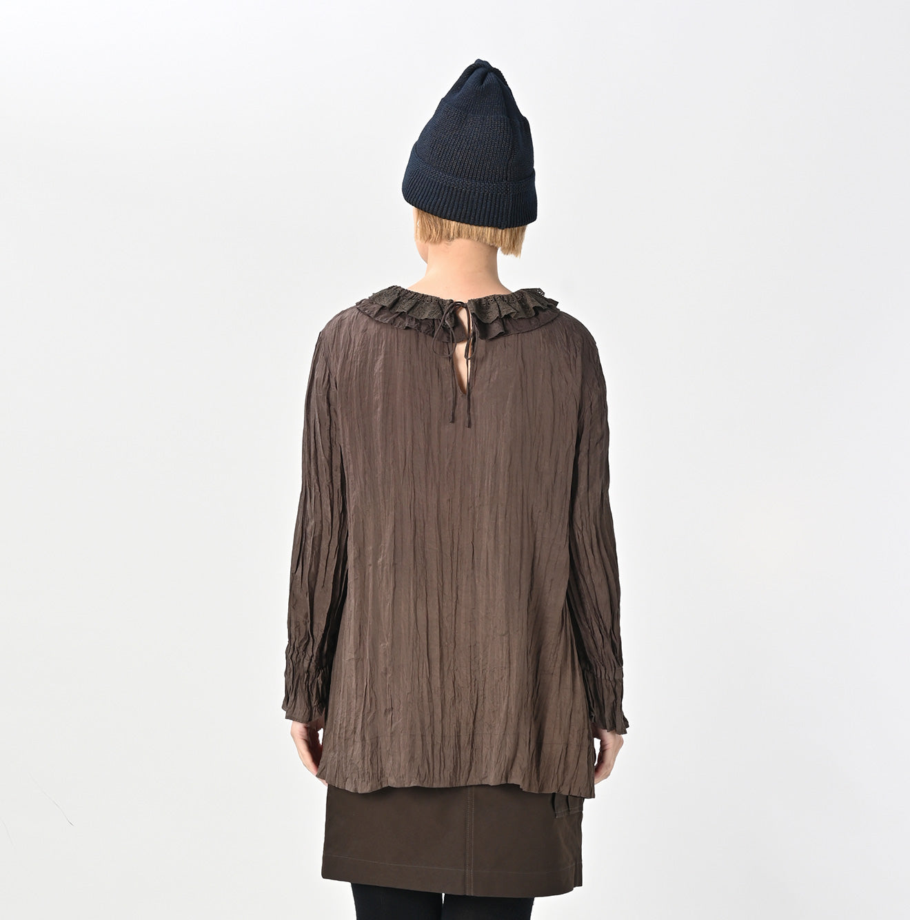 Indian Silk Frill Collar Blouse Female Model