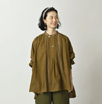 Indian Khadi Tuck x Lace Smock Blouse