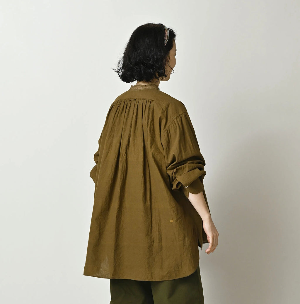 Indian Khadi Tuck x Lace Smock Blouse