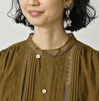 Indian Khadi Tuck x Lace Smock Blouse
